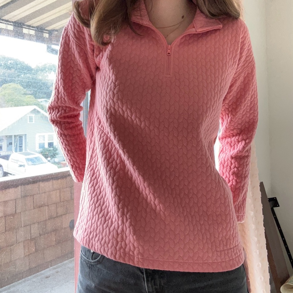 Pink Quilted Sweater